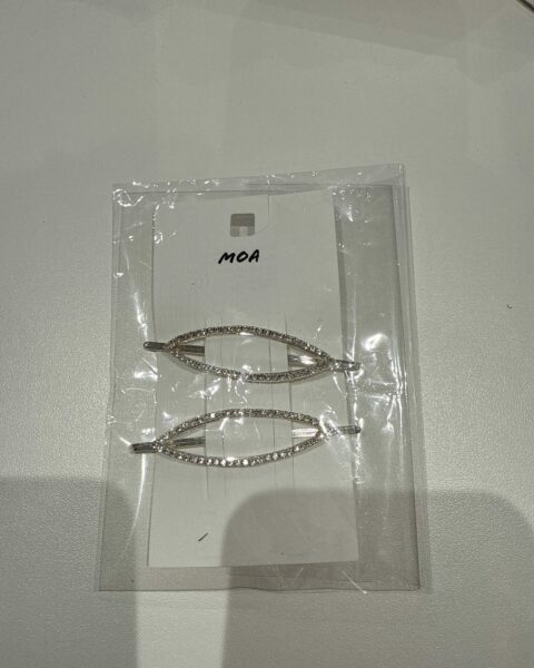 Lot de 2 barrettes ovales strass MOA