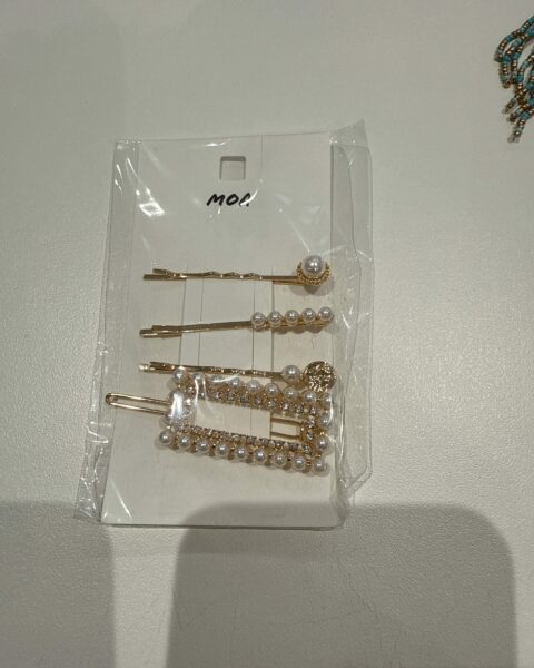 Lot de 4 barrettes MOA perles et strass