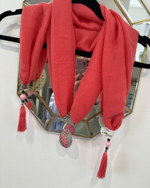 Foulard bijou rouge corail
