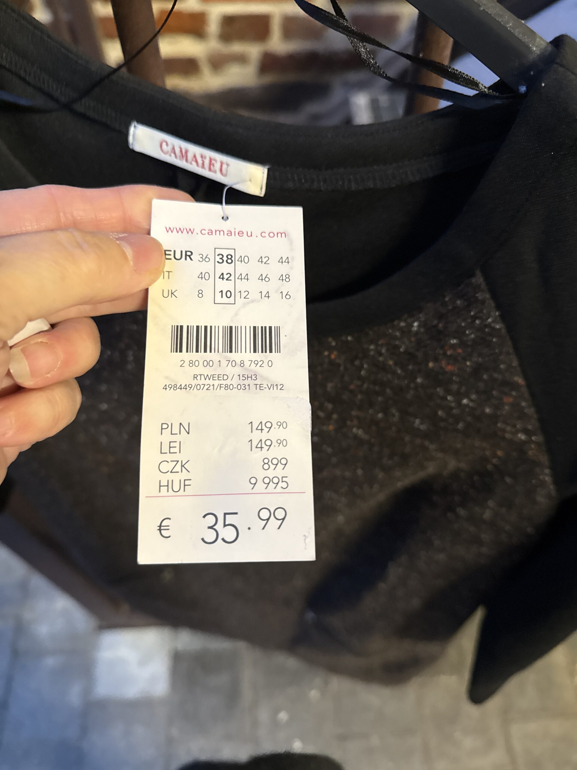 Robe bicolore noire et chinée – Camaïeu 🖤 – Image 3