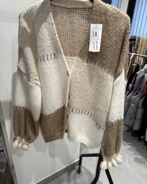 product-name-0mOZwDHKxX Gilet à blocs de couleurs beige et blanc