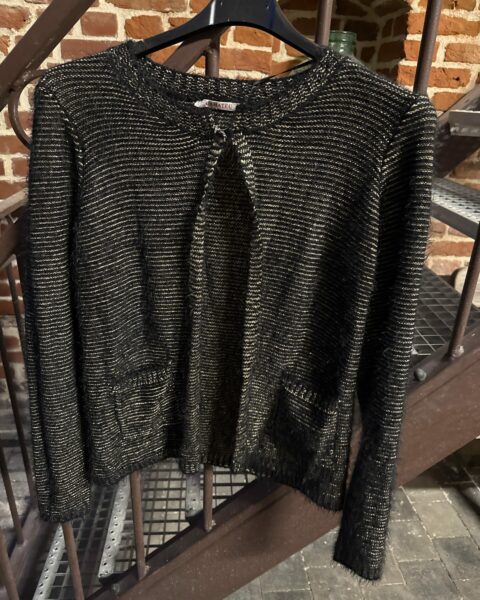 Veste maille fantaisie noire et dorée – Camaïeu ✨